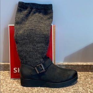 Nicole Ellis Boot leather wool slouch NEW?!? Sz 8